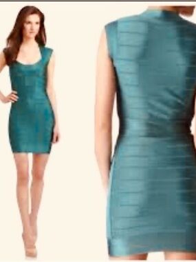 French Connection Teal Bandage Mini Dress